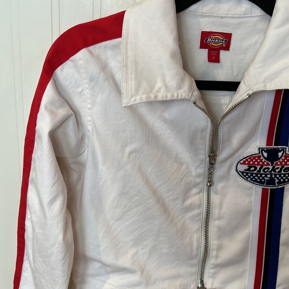 DICKIES💫Dickies Girl Women's Racing White Cropped Jacket - Picture 5 of 11
